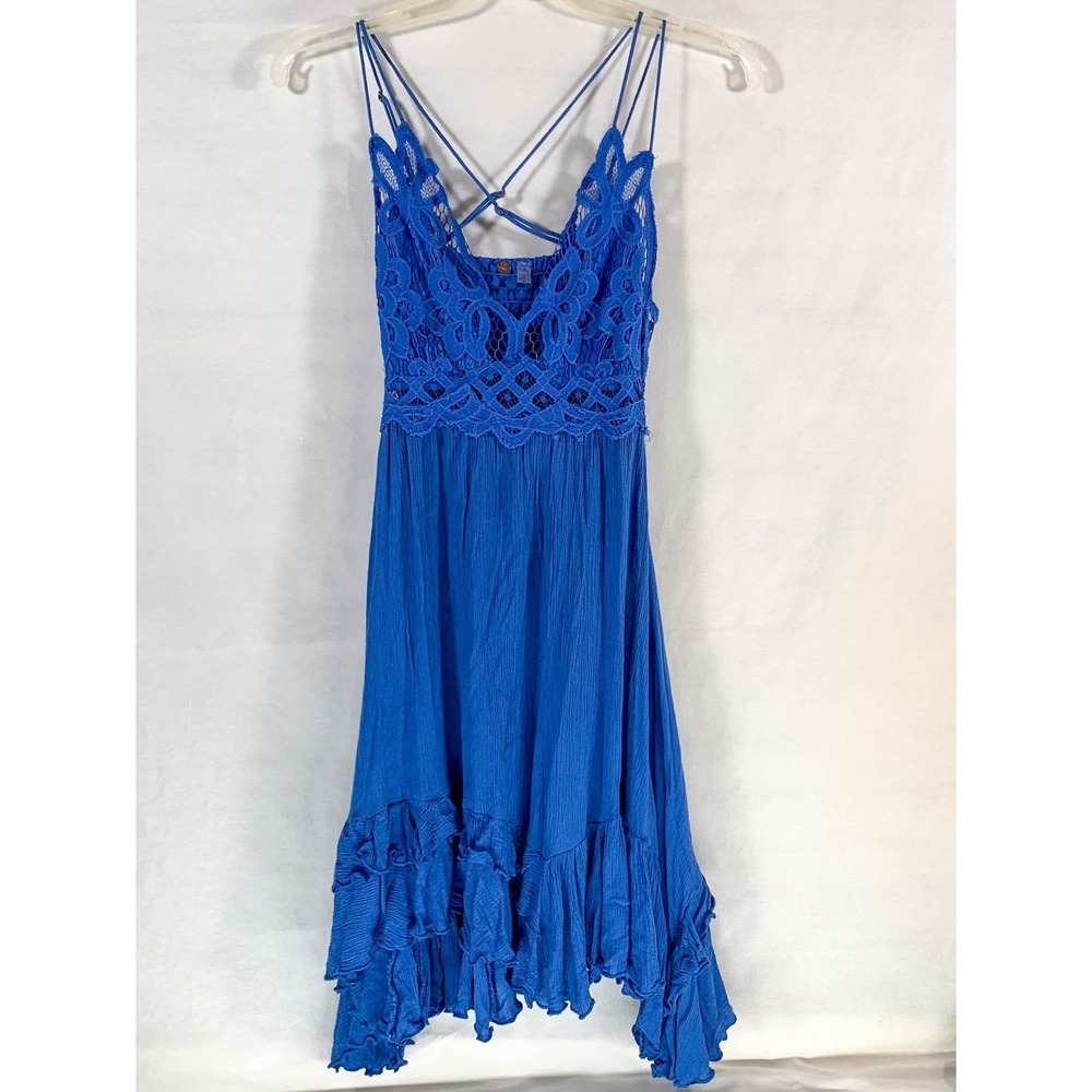 Free People Elegant Blue Lace Dress Size 6